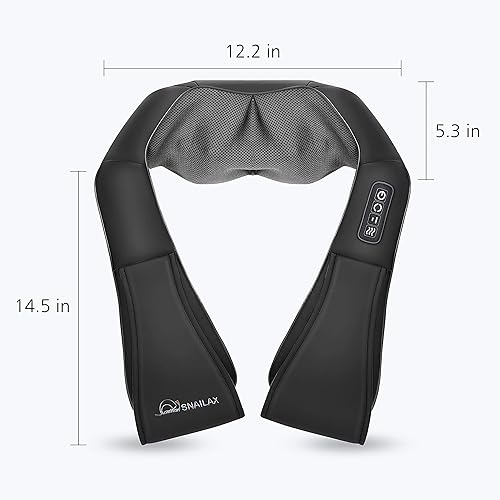 Miniatura 9 de Masajeador de cuello y hombros de Snailax masaje Shiatsu con calor para el automóvil la oficina o casa SL632