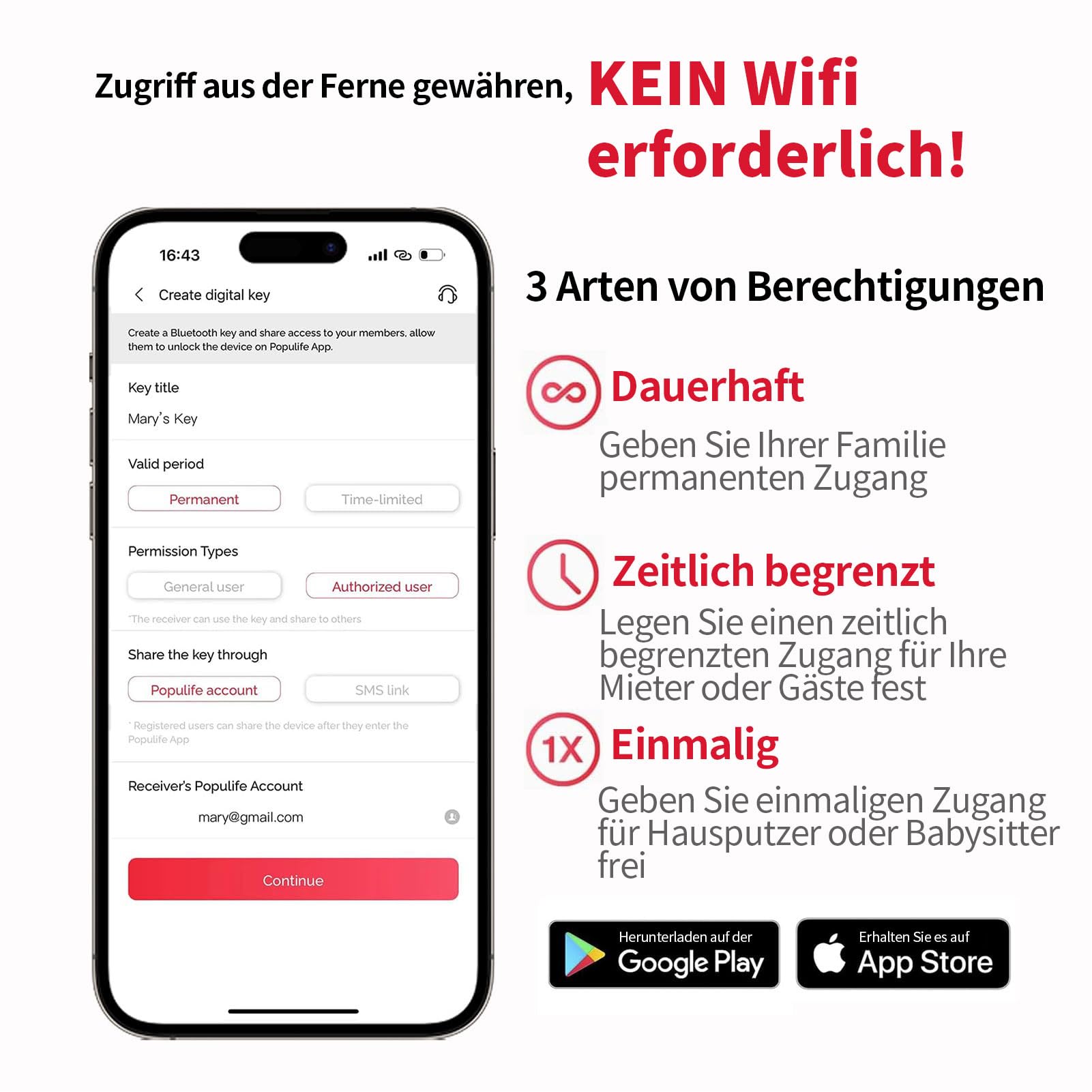 【Aktualisierte Version 2025】Populife Smart Schlüsselsafe，Bluetooth-Elektronischer Schlüsseltresor mit Zahlencode，Drahtlose Schlüsselbox für Zuhause，Büro，Airbnb & Immobilienvermietung，IP66 Wasserdicht