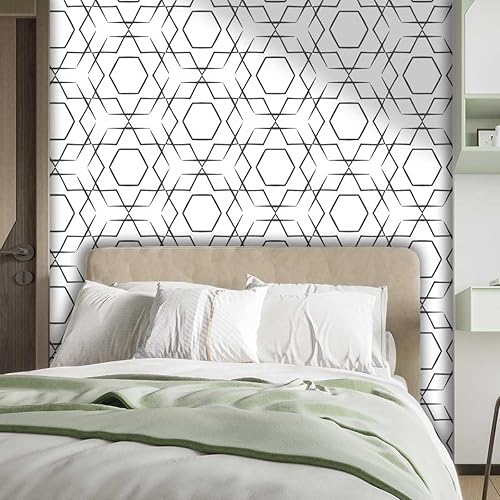 Miniatura 2 de Papel Tapiz para Pared De Sala Elegante Light Color Wall Covering Geometry Lattice Line Modern Living Room Multi-Scene Application (W) 59" X(H) 48"