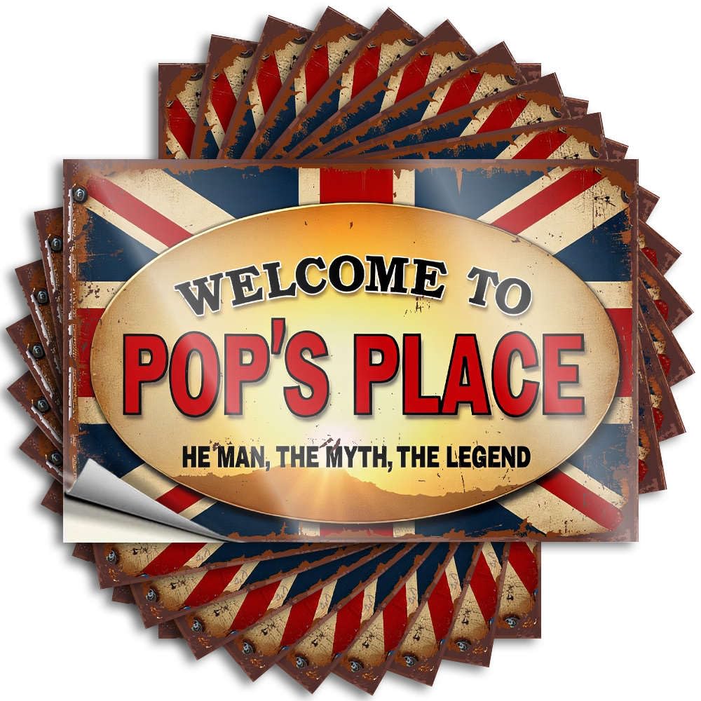 Welcome to Pop's Place. Bottle Funny - Guys Stickers Self Adhesive Sticker(12X18CM)