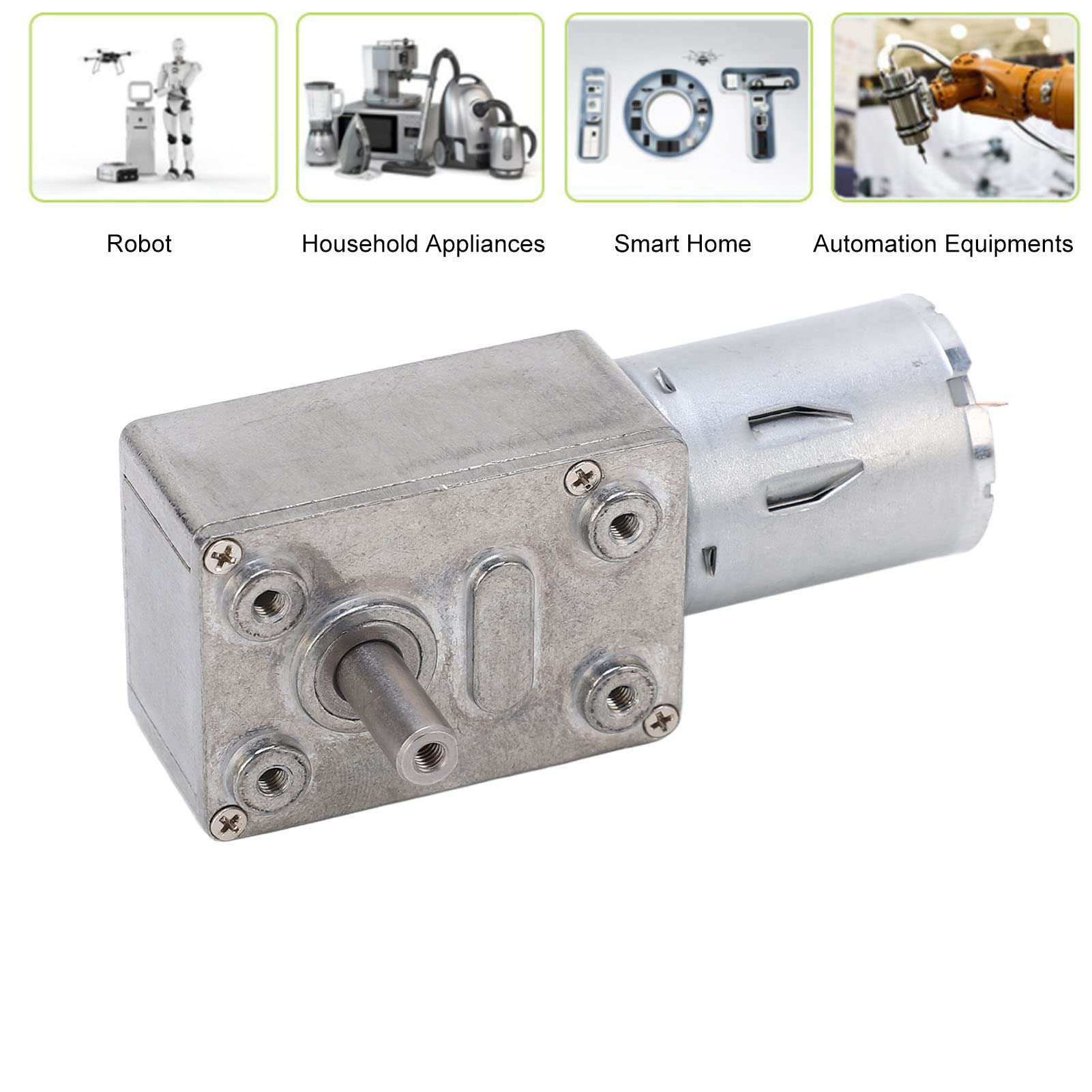 Dc Worm Gear Motor for Square Double Shaft Double Axis for Mini Two Shaft Miniature Shaft for Twin Shaft Coupled Shaft Pneumatic Motors (18RPM)