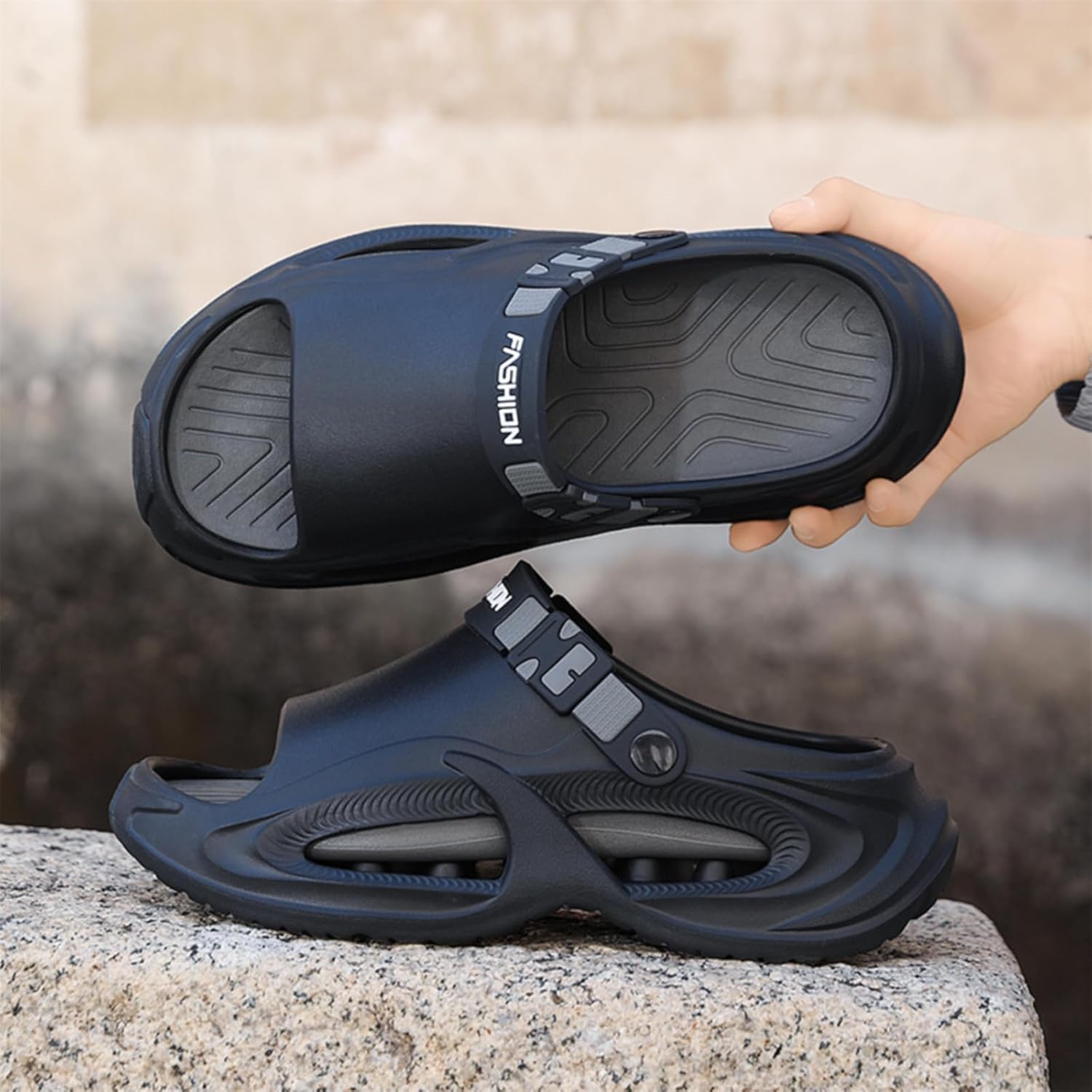 Moodeng Mens and Womens Arch Support Clogs Outdoor Slip-on Garden Shoes Unisex Comfort Mules for Men - Image 3