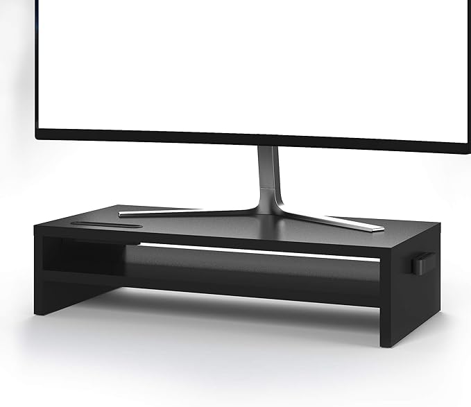 Amazon.com: Bontec Monitor Stand Riser, 2 Tiers Wood Monitor Riser ...