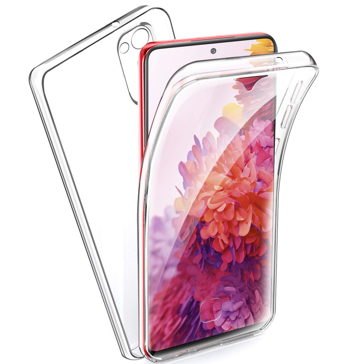 R&BFor Samsung Galaxy S20 FE Case 360 Degree Protection Phone Case, Silicone Clear Cover [2 in 1 Hard PC Back + Soft TPU Front] Case For Samsung Galaxy S20 FE (6.5)