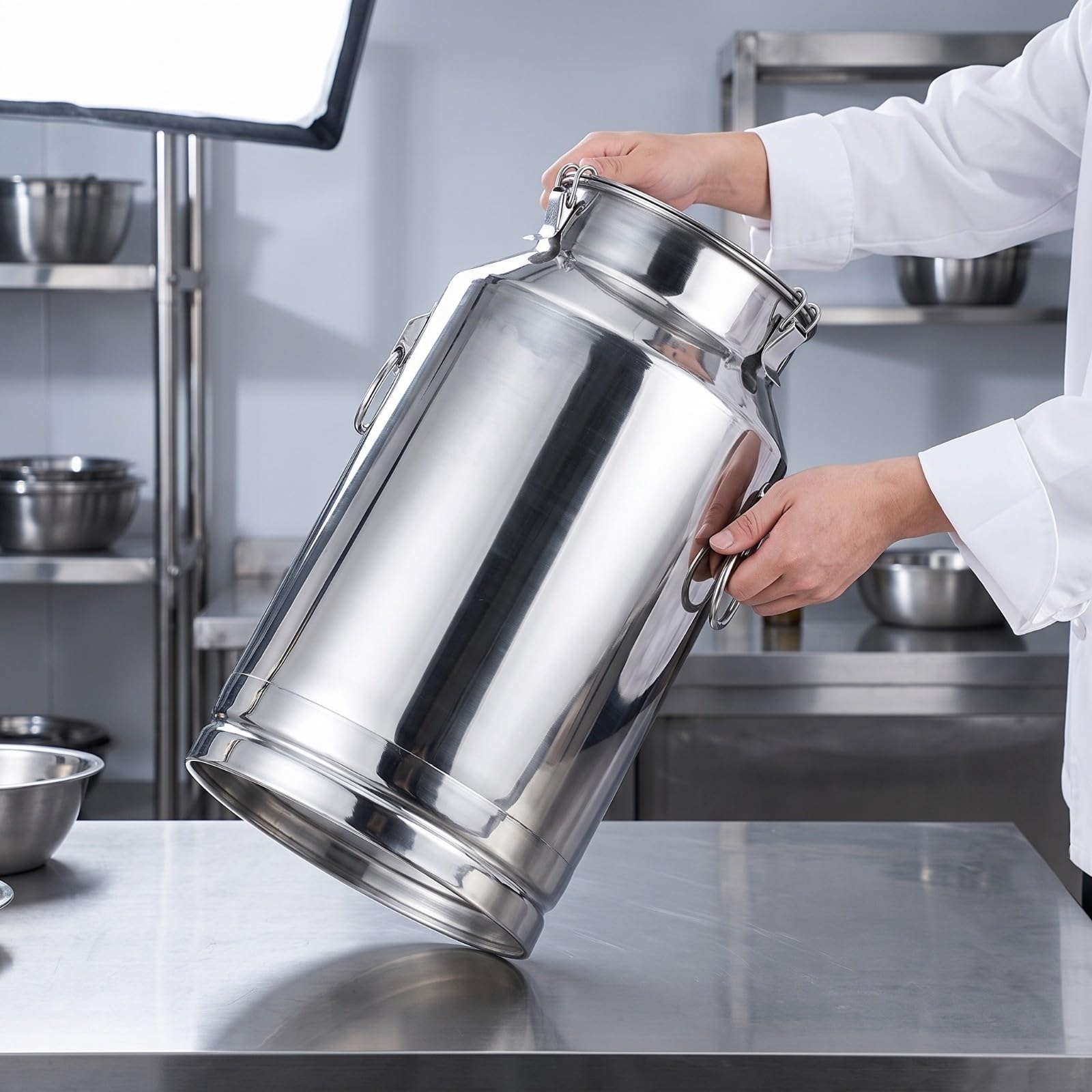 Seau Cvercle Facile à Ntoyer | Hermétique, Robuste, Récipient, pr Cuisine, Cuisiniers, 28L, Fond Plat