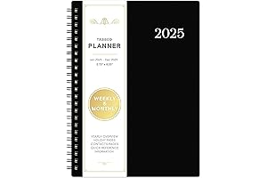 Premium 2025 Planner, 2024-2025 Monthly Calendar with Flexible Cover, Twin-Wire Binding, Thick Paper
