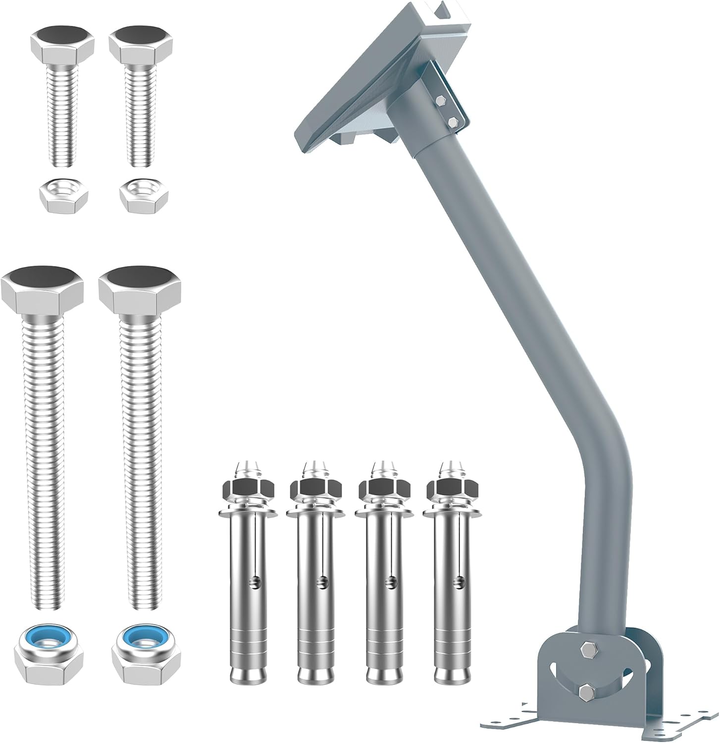 for Starlink Mount,Starlink Gen 3 Kit Bracket,for Starlink V3 Satellite Kit Pipe Adapter, Stainless Steel,Weatherproof for Concrete Walls and Wood Walls,Easy Installation(Grey)