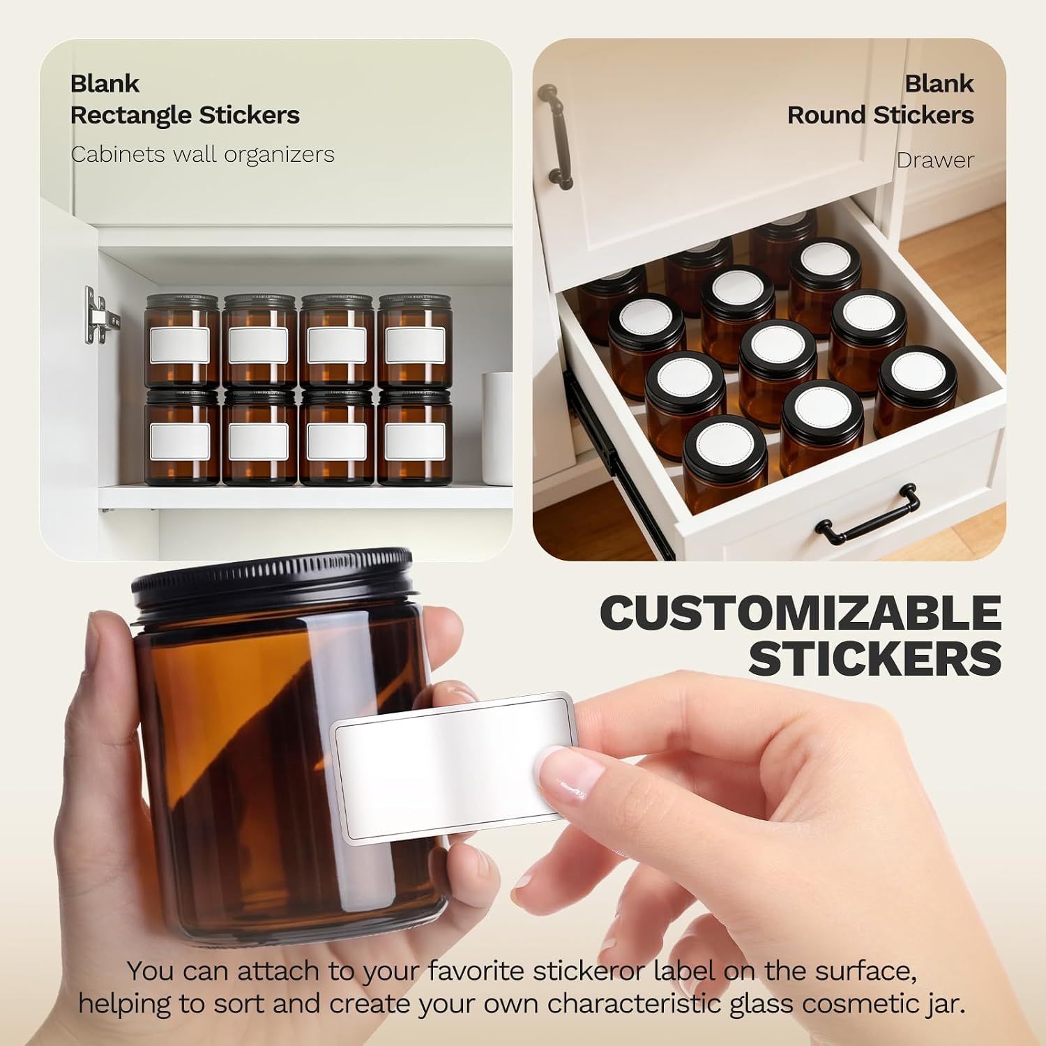 Bumobum 24 Pack 8 oz Amber Glass Candle Jars for Making Candle, Thick Glass Jars with Metal Lids, Bulk Empty Small Food Storage Containers for Spice, Powder, Lotions – Leak-Proof, UV Protection