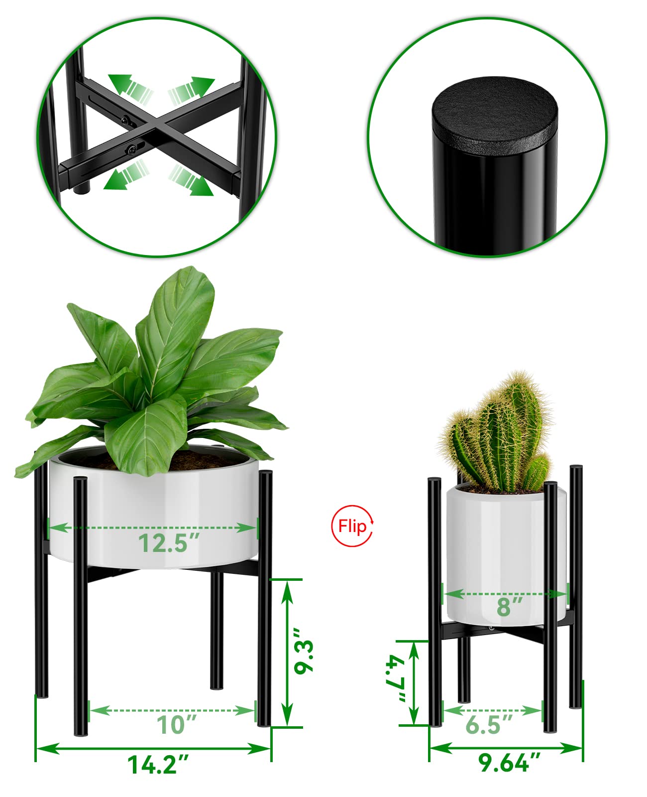 JANE EYRE Adjustable Plant Stand, Metal Planter Holder with Anti-Rust Coating, Large Plant Stand for Home Pot Plant Holder - Image 3