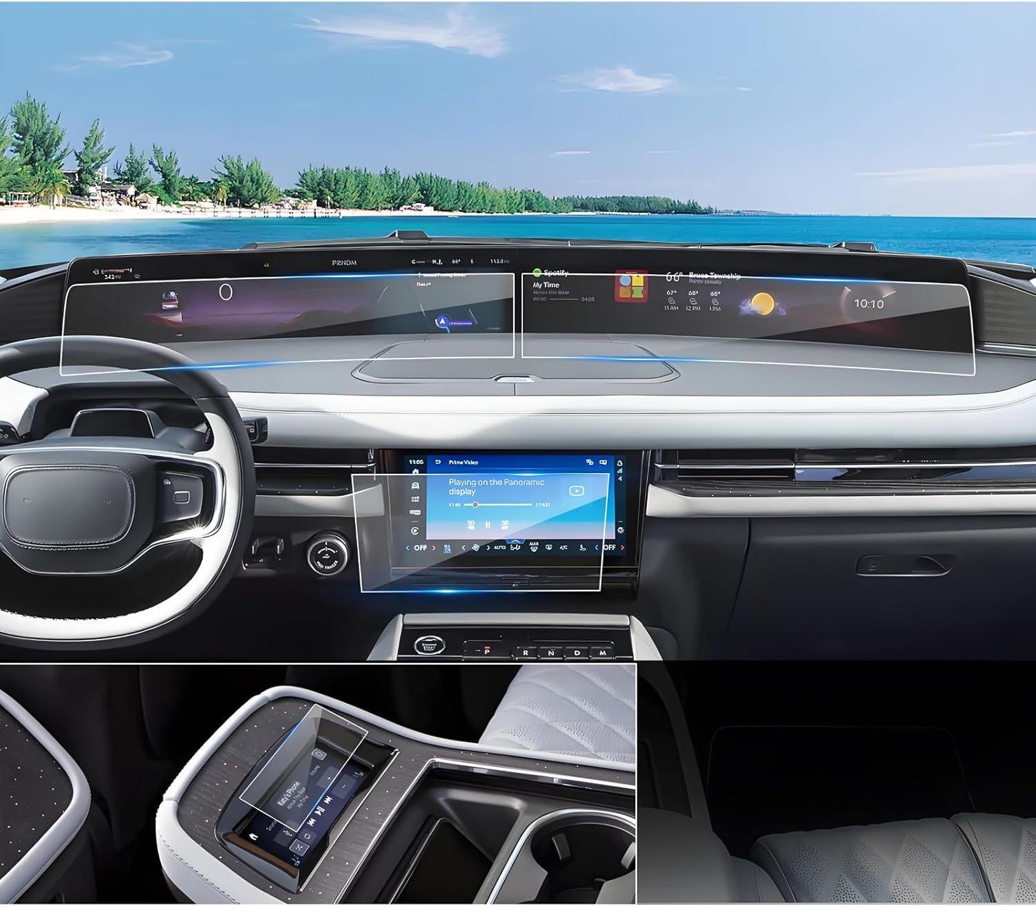 (7Pack) 2025 2026 Navigator Screen Protector for Lincoln Navigator (11.1In Touchscreen+48In Panoramic Display+Rear AC)(Premiere/Reserve/Black Label), 2025 Navigator Accessories HD Transparent