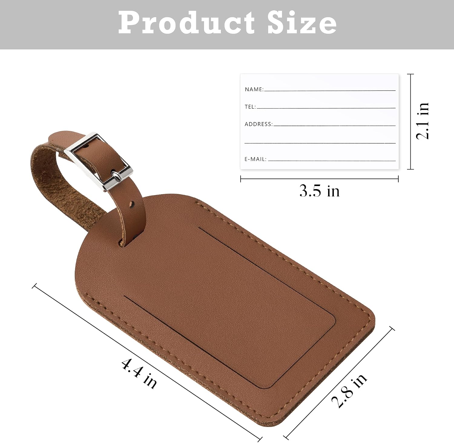 Mayski 3 Pack Leather Luggage Tags for Suitcases, TSA Approved Travel Tags image 4