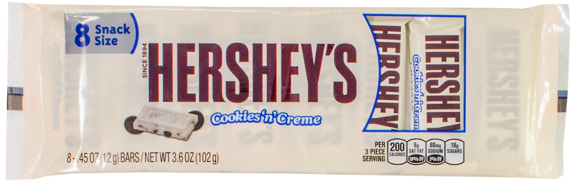 Hershey's Cookies N Creme 8 Snack Size Bar, 102g