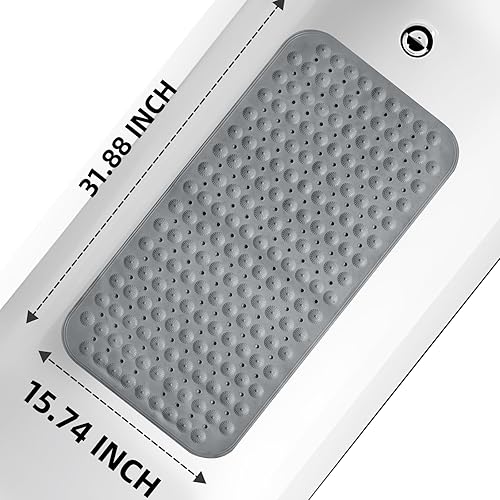 Miniatura 6 de ZHICHENG Alfombra de baño  Alfombra de ducha antideslizante  Alfombra antideslizante para bañera  Alfombra larga de 31.88 x 15.74 pulgadas para