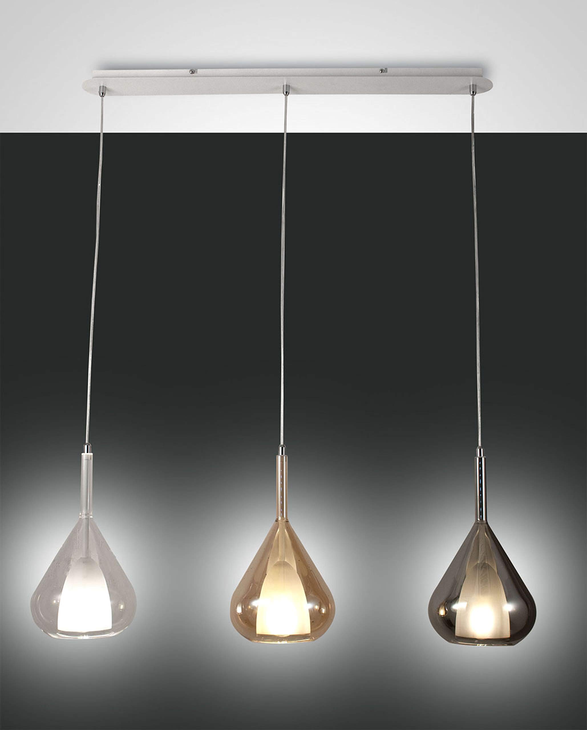 Lampadario A Sospensione Lila A Led In Metallo E Vetro Borosilicato