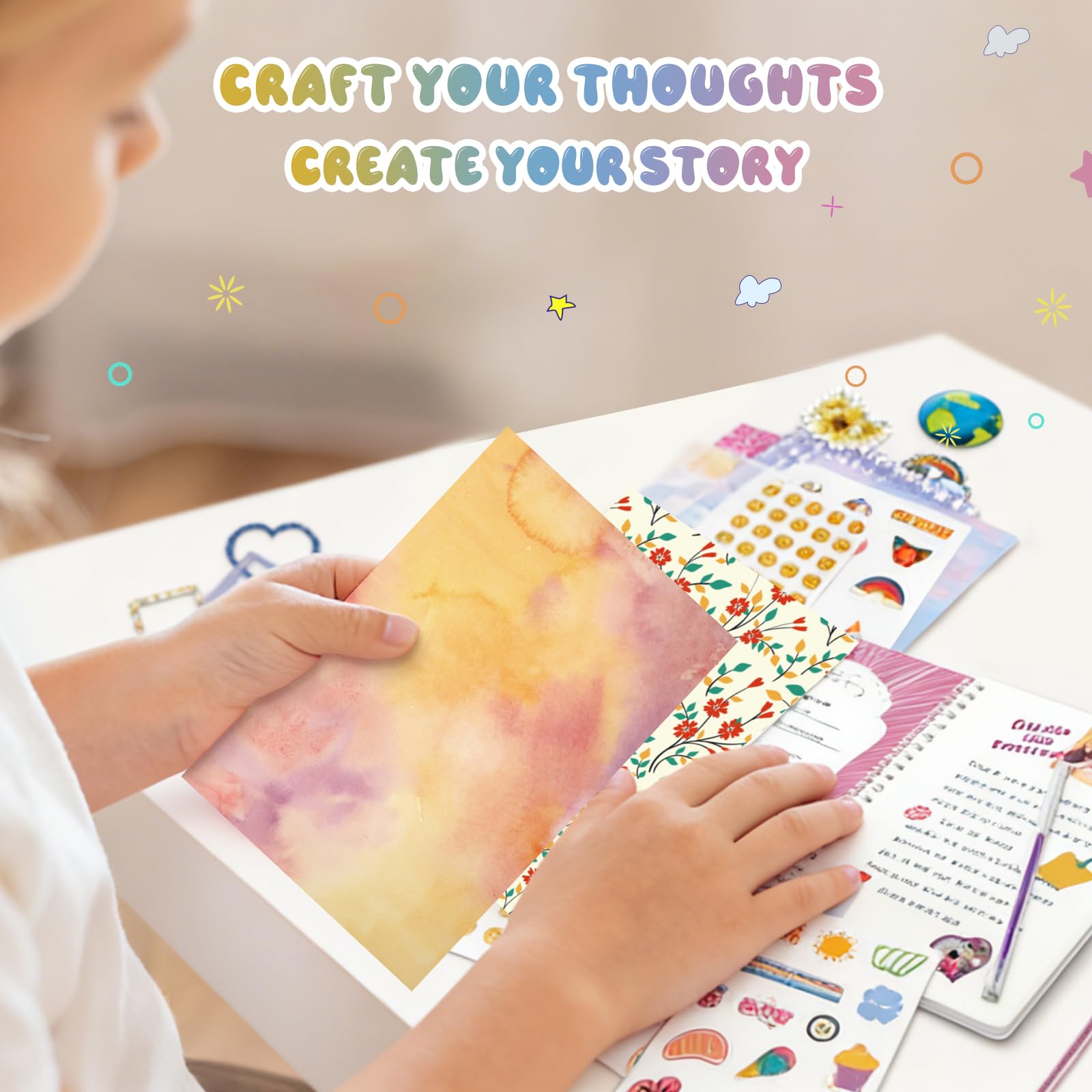 PERRYHOME 2-Pack DIY Journal Kit for Girls - 200+Pcs Journal Set for Teen & Tween Girls, Journaling Art & Crafts Kits,Scrapbook&Diary Supplies Set, Christmas Gifts for 8 9 10 11 12 13 14 Year Old Girl