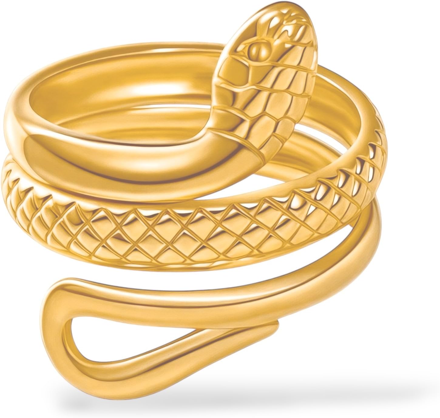 Star & Pixie Dust 18K Gold Plated Snake Ring for Women – Adjustable Serpent Wrap Ring, Hypoallergenic Stainless Steel, Bold Statement Gift for Her
