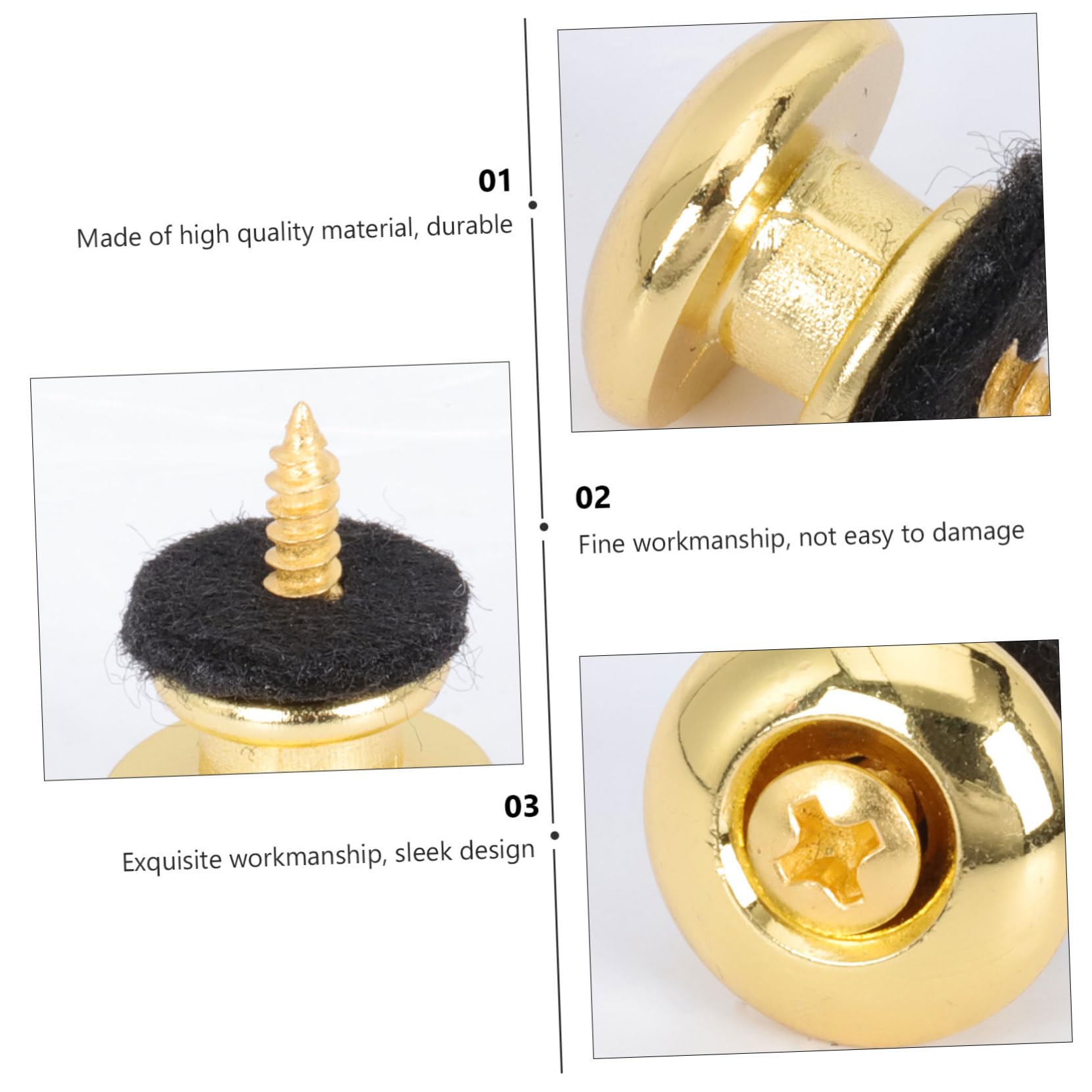 GOOHOCHY Skid Buttons for Guitar Straps 4 Pcs Guitar Strap Nails Electric Classical Ukulele Durable Material