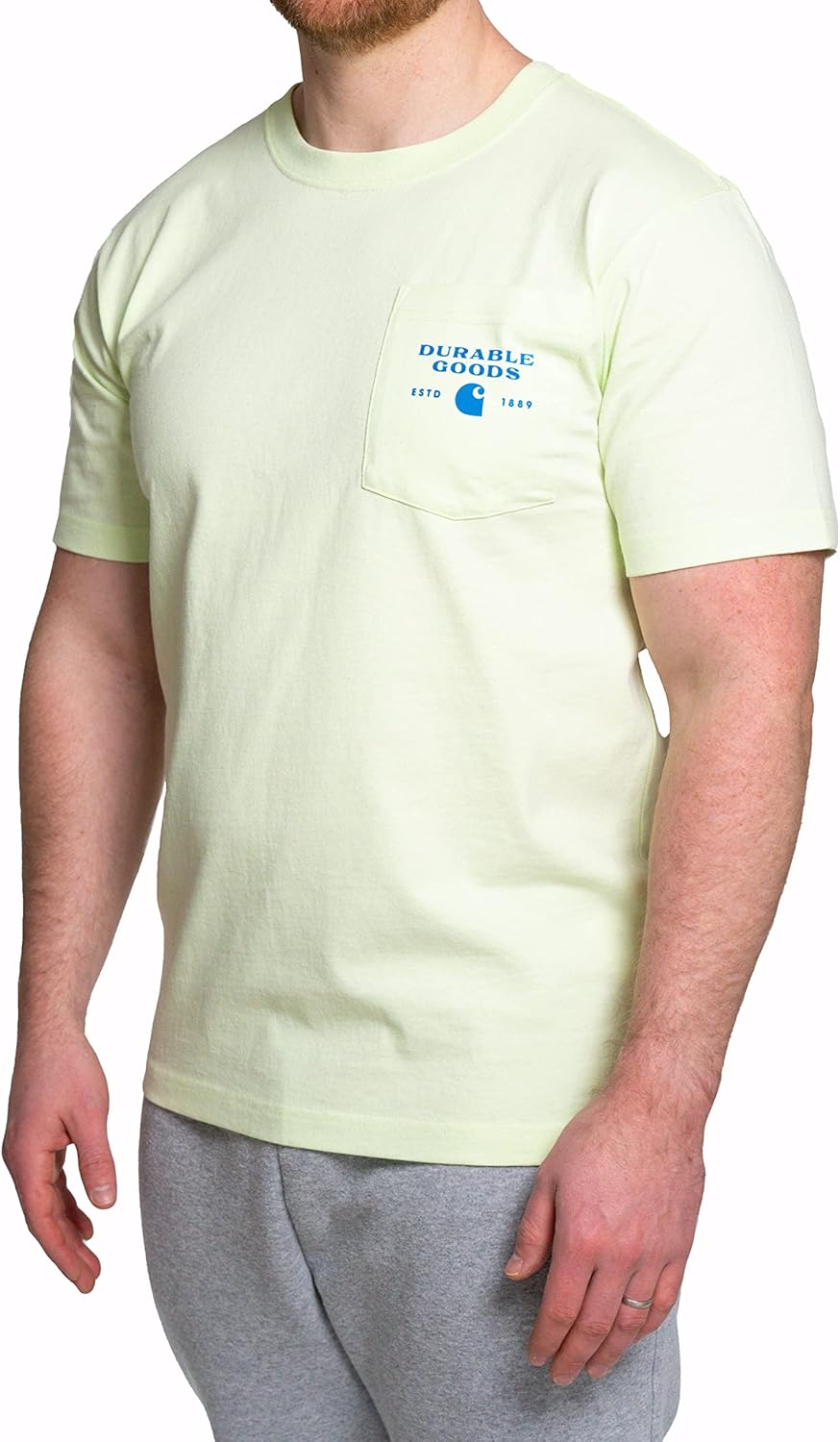 Carhartt Mens Relaxed Fit Heavyweight Short-Sleeve Pocket Logo Graphic T-Shirt - Image 2