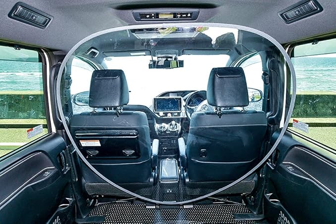 Amazon ワンタッチ パーテーション パーティション 冷暖房効率up エアコン効率 冷気 遮断 間仕切り 透明 カーテン 仕切り 車中泊 便利グッズ 車用品 カー用品 飛沫防止 飛散防止 カーアクセサリ 車 バイク