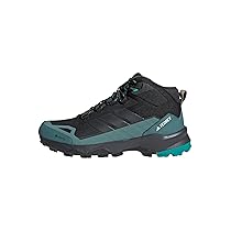 adidas Uomo Terrex Skychaser AX5 Mid Gore-Tex Hiking Shoes, Core Black, Carbon, Pure Teal, 42 EU