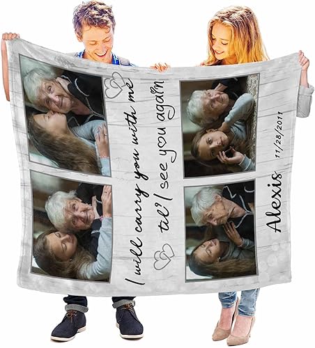 Miniatura 3 de Manta de memoria personalizada para cargar fotos, manta conmemorativa con imagen, manta de memoria para abuela, abuelo, papá, madre, para seres