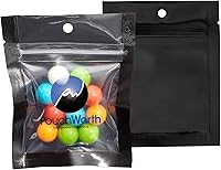 Vista 11 de Paquete de 100 bolsas resellables transparentes y negras de 7.5 x 11.5 pulgadas, bolsas de Mylar para alimentos, embalaje de alimentos con ventana