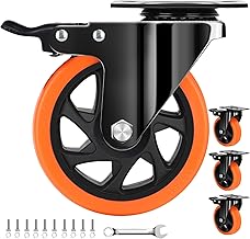 QNCZ Caster Wheels, 5 Inch Heavy Duty Casters Set of 4, Silent Industria...