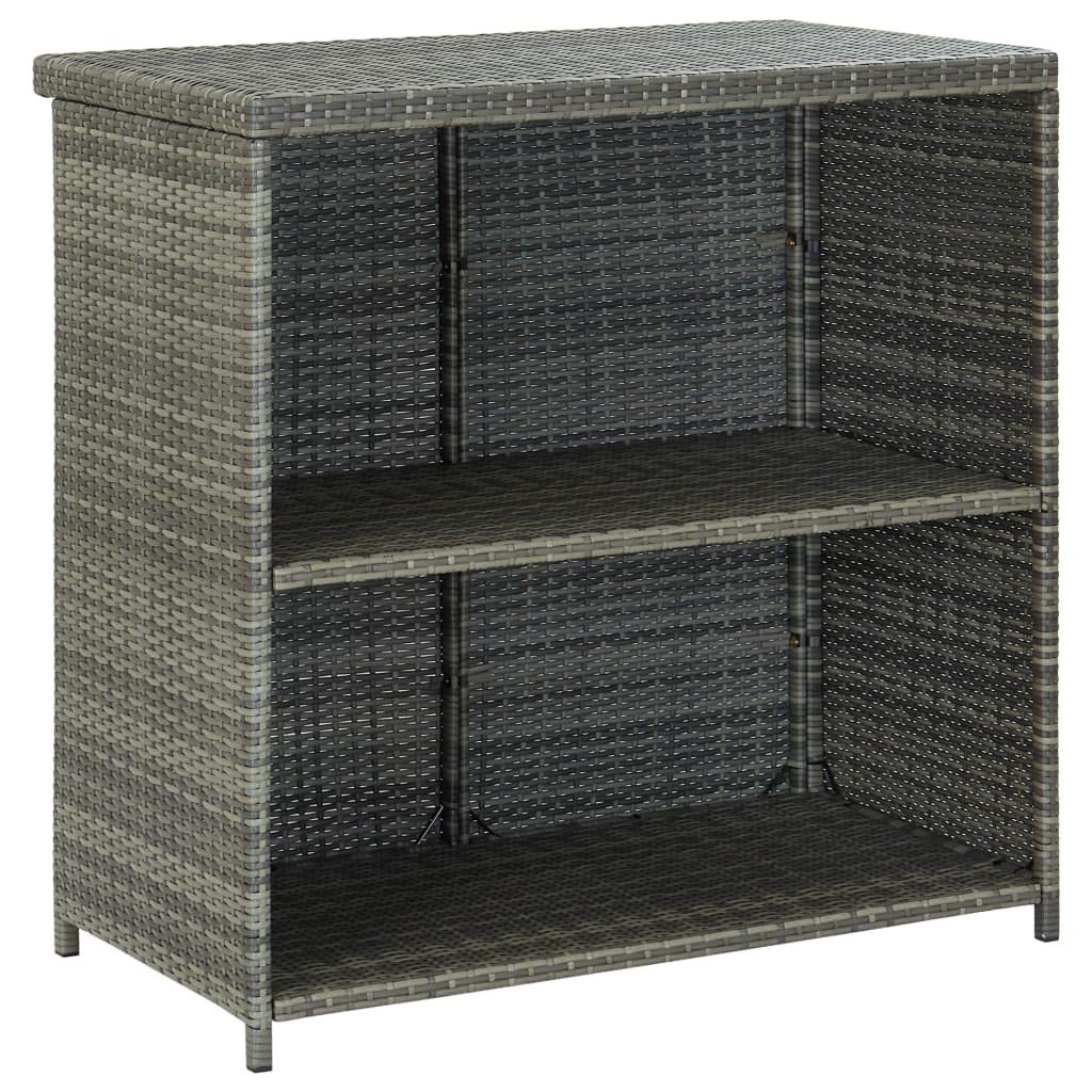 Juego de 3 piezas de bar de poliratán gris, con marco de acero, mesa de bar de 102 x 60 x 105 cm, 2 taburetes de bar, cojines de asiento, resistentes a la intemperie, ahorro de espacio, para