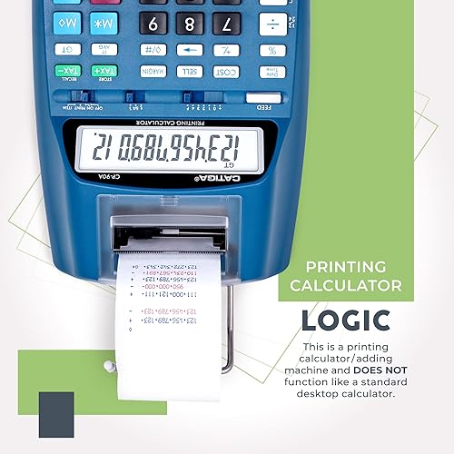 Miniatura 3 de CATIGA Calculadora de impresión nueva y mejorada Máquina de adición de 10 llaves, calculadora de escritorio para oficina en casa con impresión de