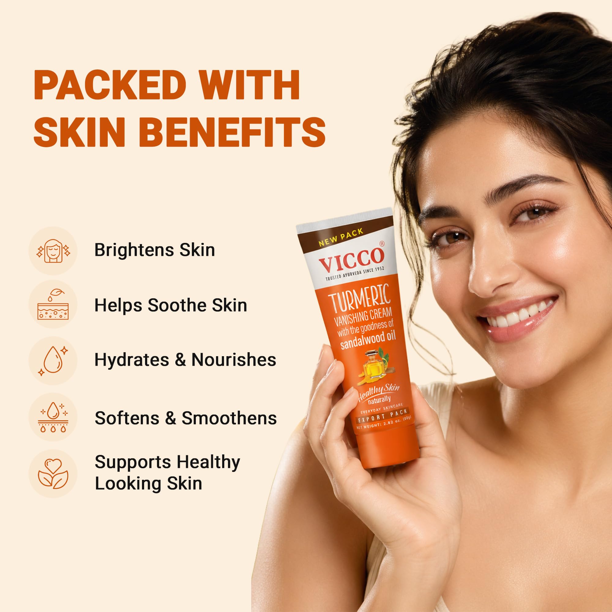 Amazon.com: Vicco Turmeric Vanishing Cream with Sandalwood Oil