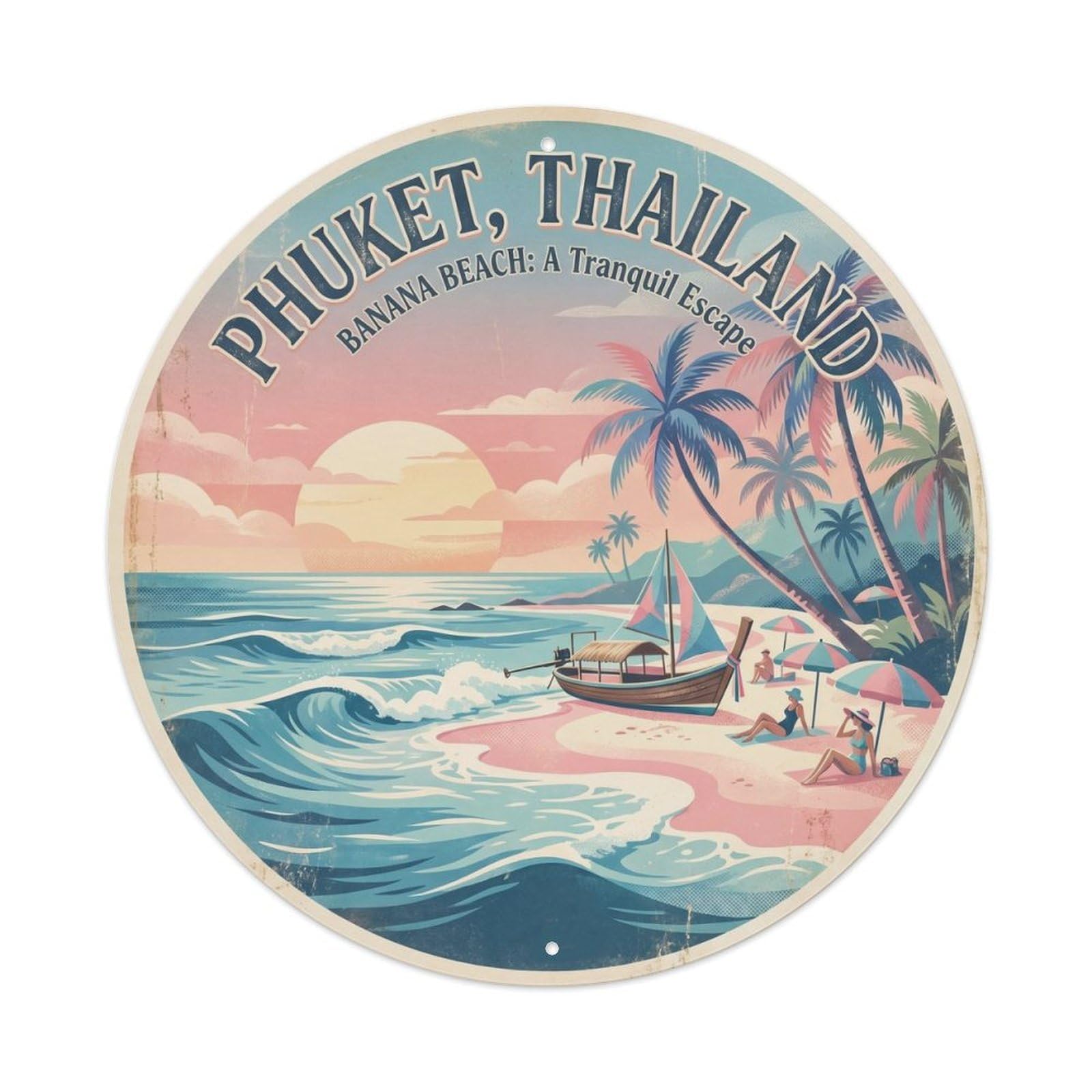 Phuket Banana Beach Destination Travel Southeast Asia Metal Tin Sign