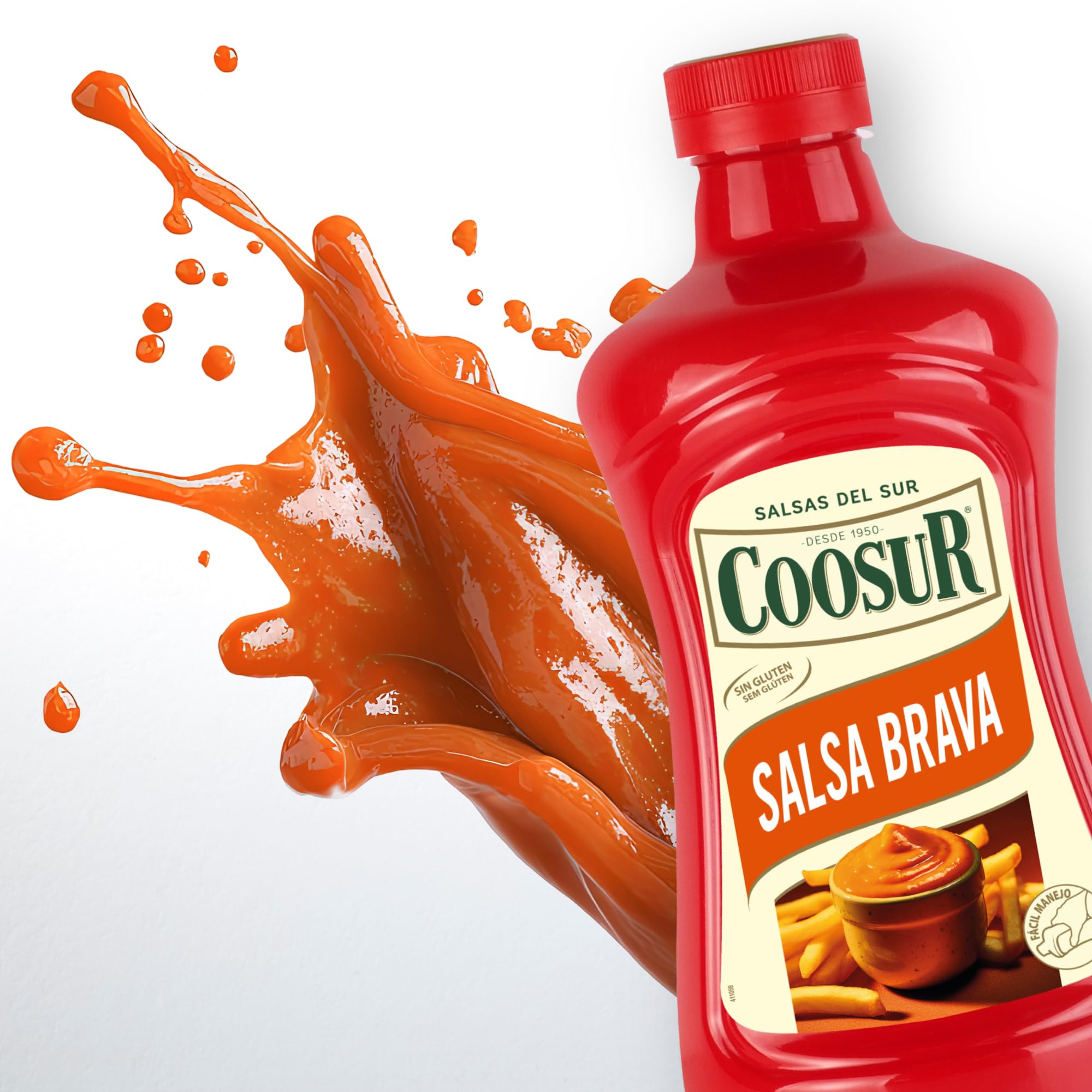 COOSUR Pack Salsa Brava Receta Tradicional Sin Gluten. 6 unidades de 1850 g. Salsa muy Versátil para Utilizar en Variedad de Platos. Formato Ahorro de fácil manejo.