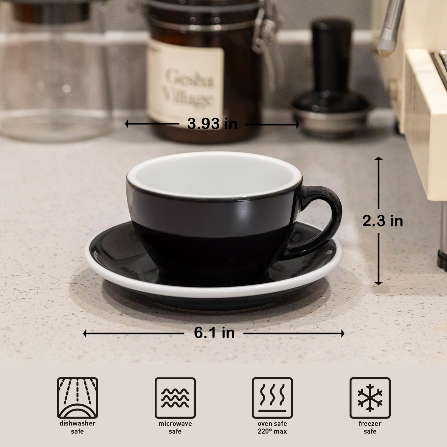Amazon.com | Loveramics Cappuccino Cup with Saucer, 8 oz Ceramic