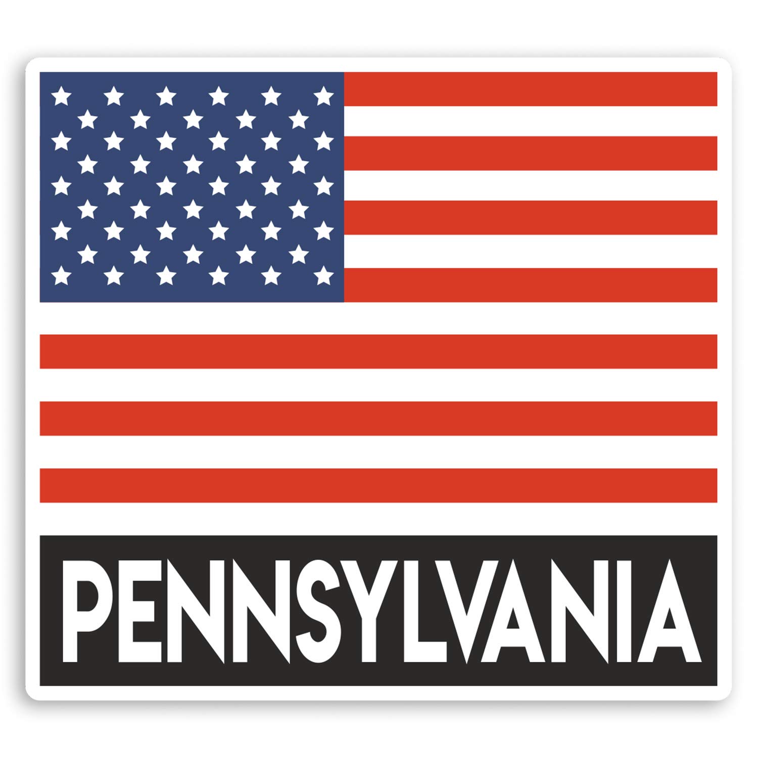 2 x 10cm Pennsylvania US State Vinyl Stickers USA America Luggage Sticker #31930 (10cm Wide)