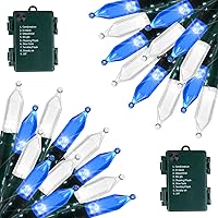 Vista 10 de Luces de Navidad a pilas, paquete de 4 unidades, 20 luces LED mini en cadena con 8 modos, impermeables, luces de árbol para Navidad, exteriores