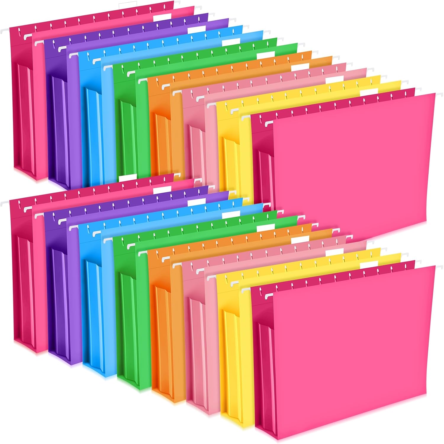 Product image of Sepamoon 40 Pcs Hanging File Folders Extra Capacity File Folders Letter Size for Filing Cabinet Expandable Reinforced Color Hanging Organizer(Bright Color)