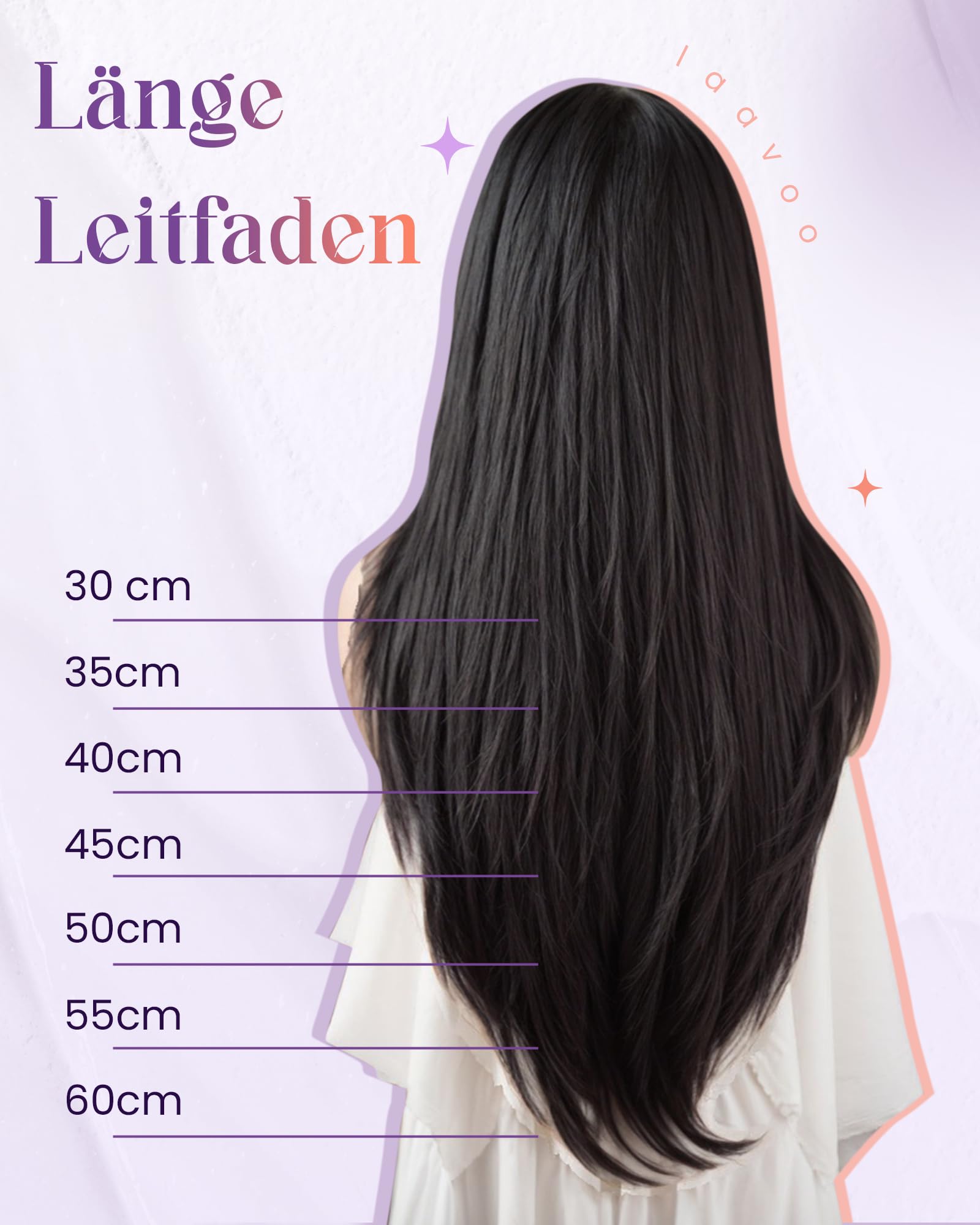 LaaVoo 60cm Echthaar Tressen zum Einnähen Schwarz #1 Remy Menschliches Haar 120g Glatt Extensions