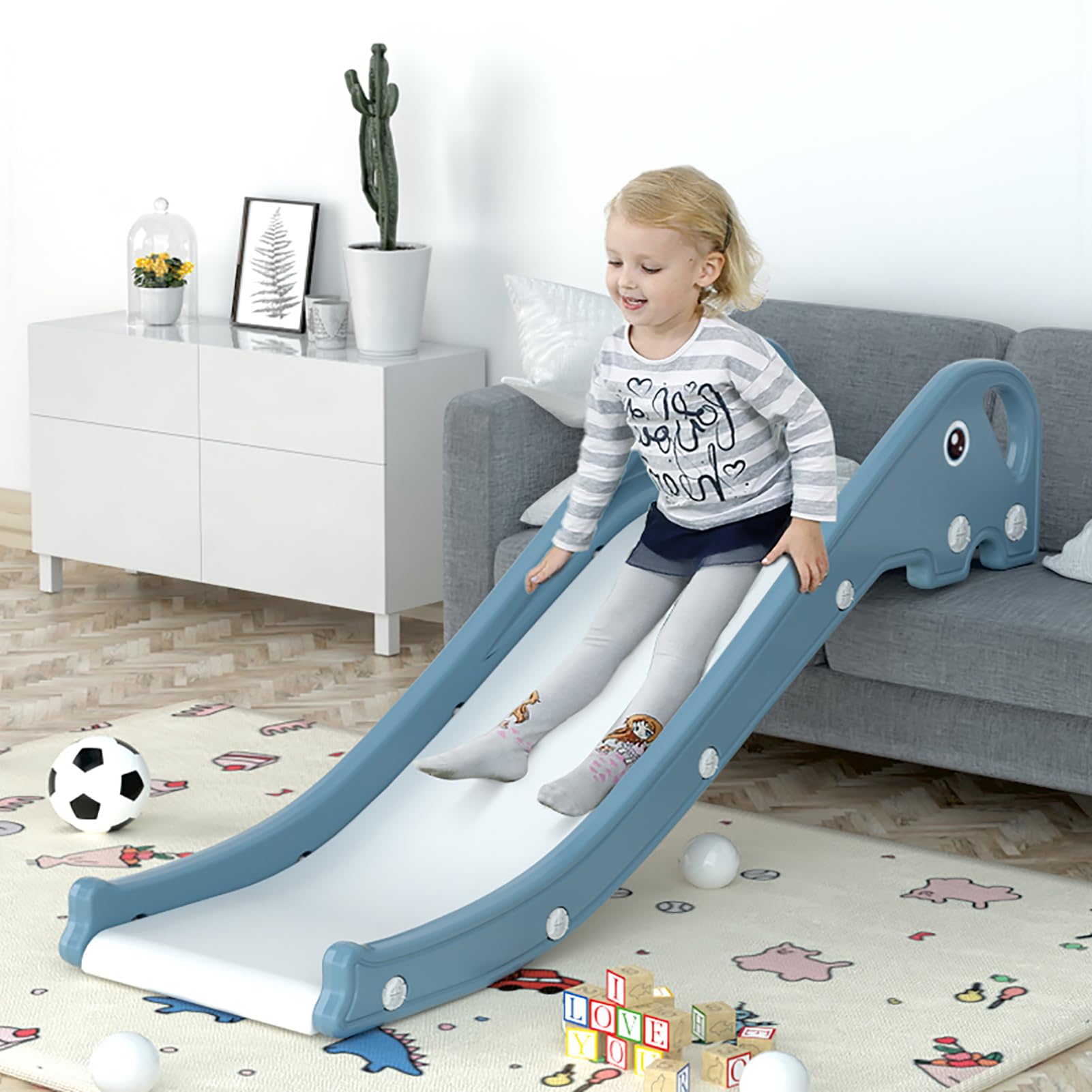 FUKEA Sofa Slides for Kids, Elephant Indoor Toddler Slide for Bed Couch Slide for Toddler Age 1-3 — image 1