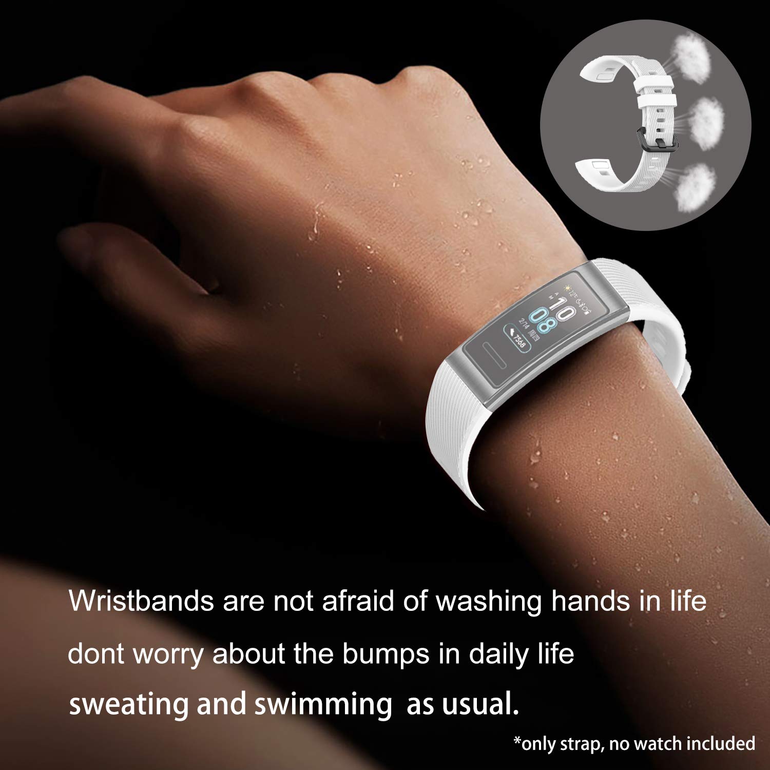 Cinturino In Silicio Per Huawei Band 3 Pro E 4 Pro - Sostituzione Morbida, Traspirante E Impermeabile