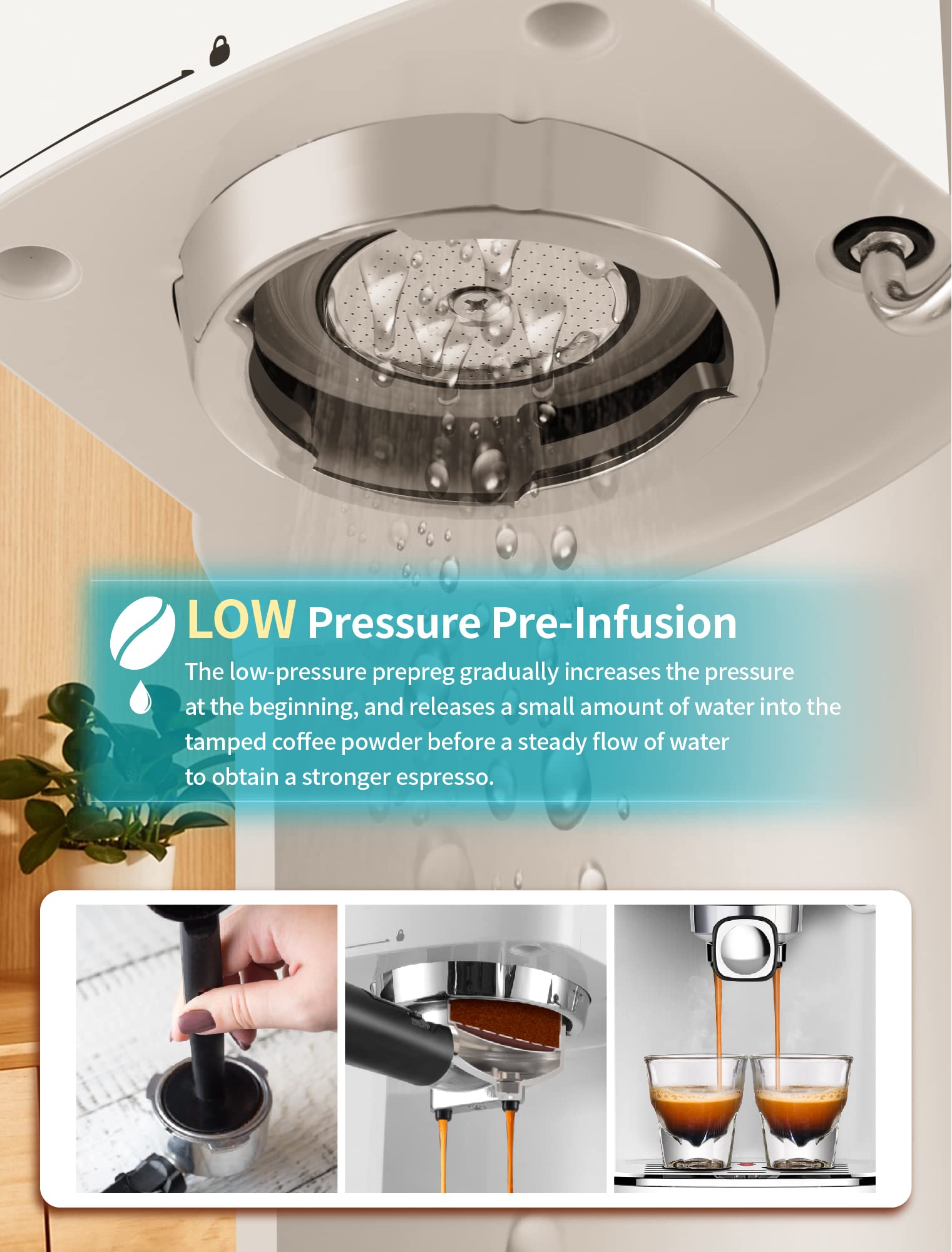 Gevi 20 Bar High Pressure Espresso Machines, Expresso Coffee Machine with Milk Frother for Espresso, Latte Macchiato, Cuppuccino,1.2L Water Tank, 1350W