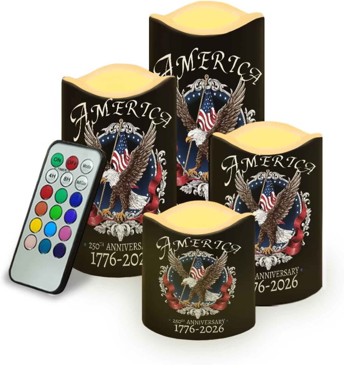 Purple Hummingbird Pillar Candles Bulk Led Flameless Battery Operated Candles with Timer Remote Color Changing Electric Fake Candles for House Warming Home Decorations Set of 4