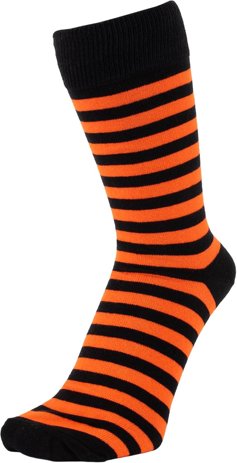 ZAKIRA Finest Combed Cotton Striped Dress Socks for Men, Women - Image 2