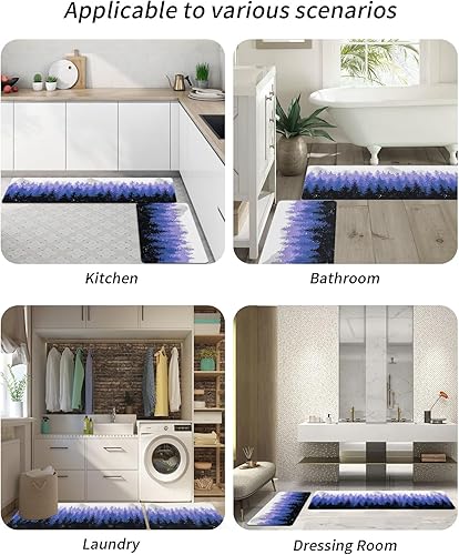 Miniatura 10 de Tapete de baño de bosque negro morado para bañera, antideslizante, de secado rápido y absorbente, de tierra de diatomeas, fregadero de tierra de