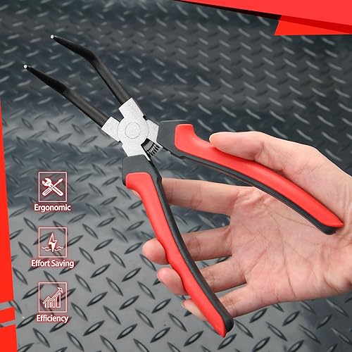 Miniatura 5 de SPEEDWOX Alicates de anillo de presión de cilindro maestro interno, removedor de anillo interno de 90 grados, anillo de retención de nariz doblado