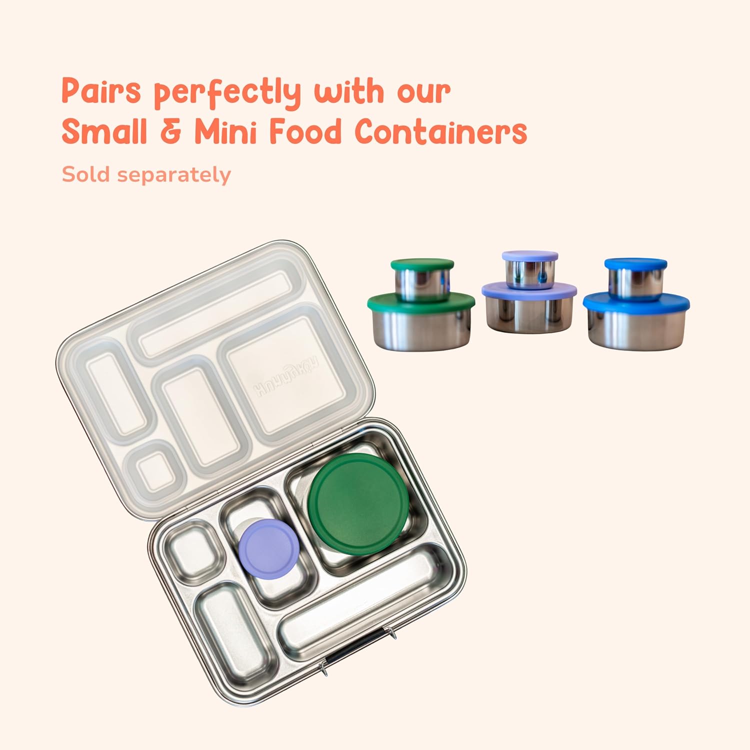 Stainless Steel Bento-Style Lunch Box with Leak-Proof Silicone Seal, Perfect for Kids 3+ (Purple)