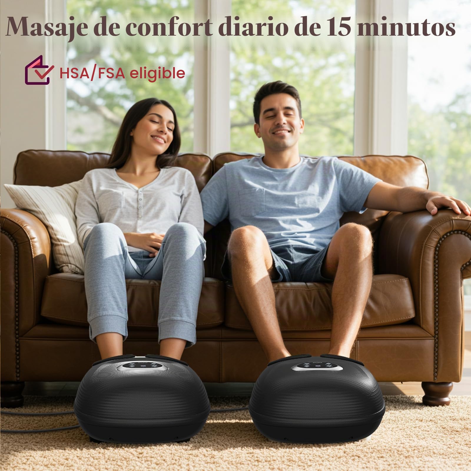 CuPiLo Máquina Masajeador de Pies Shiatsu con Calor, Vibración Ajustable y Compresión para Aliviar el Dolor de Neuropatía, Fascitis Plantar y Tensión Muscular