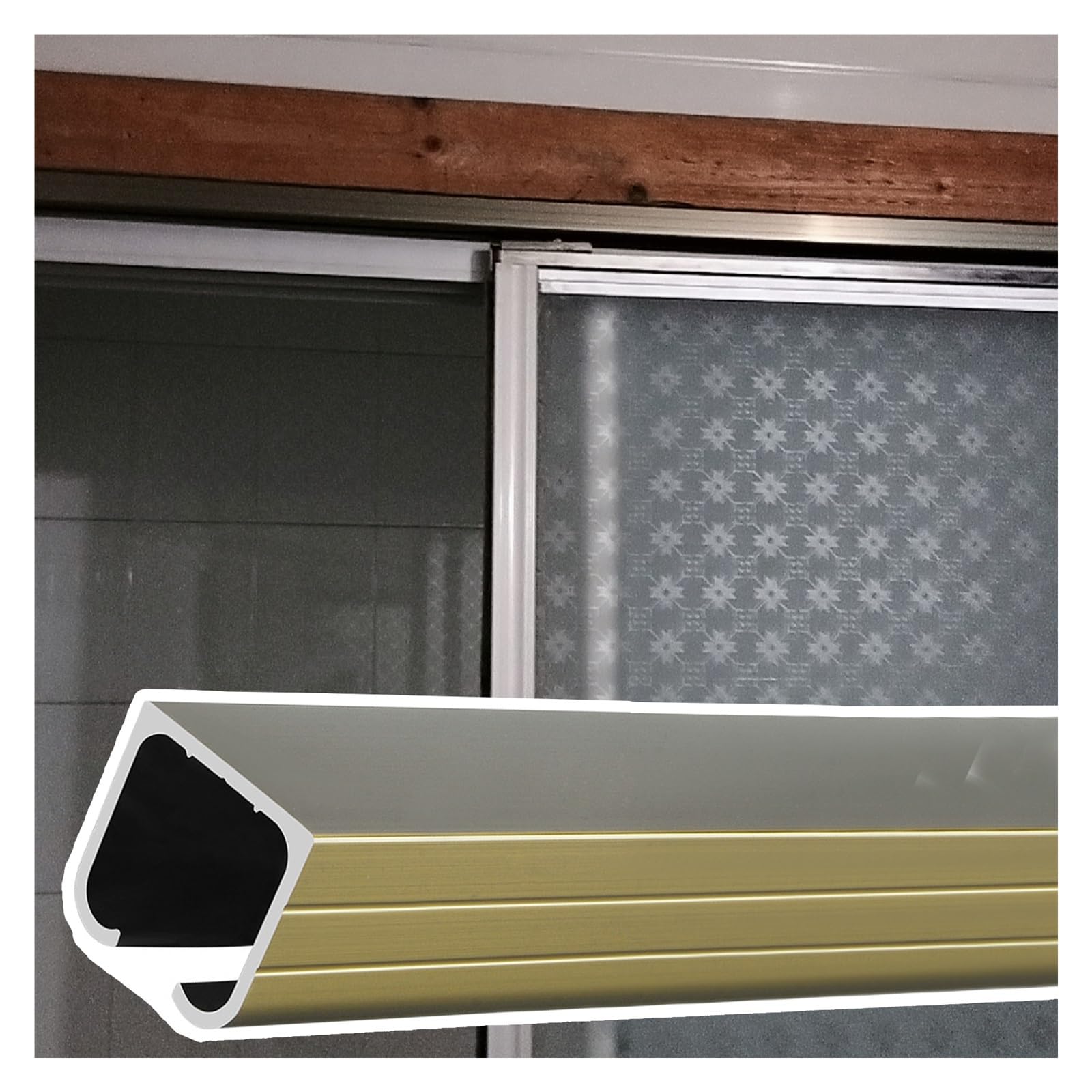 Zestaw okuć do drzwi przesuwnych z pojedynczą ścieżką (100-340 cm) – aluminiowa szyna do szafy z ogranicznikami do drzwi i prowadnicą podłogową, d h - idealny do wystroju domu i biura, rozmiar 140 cm