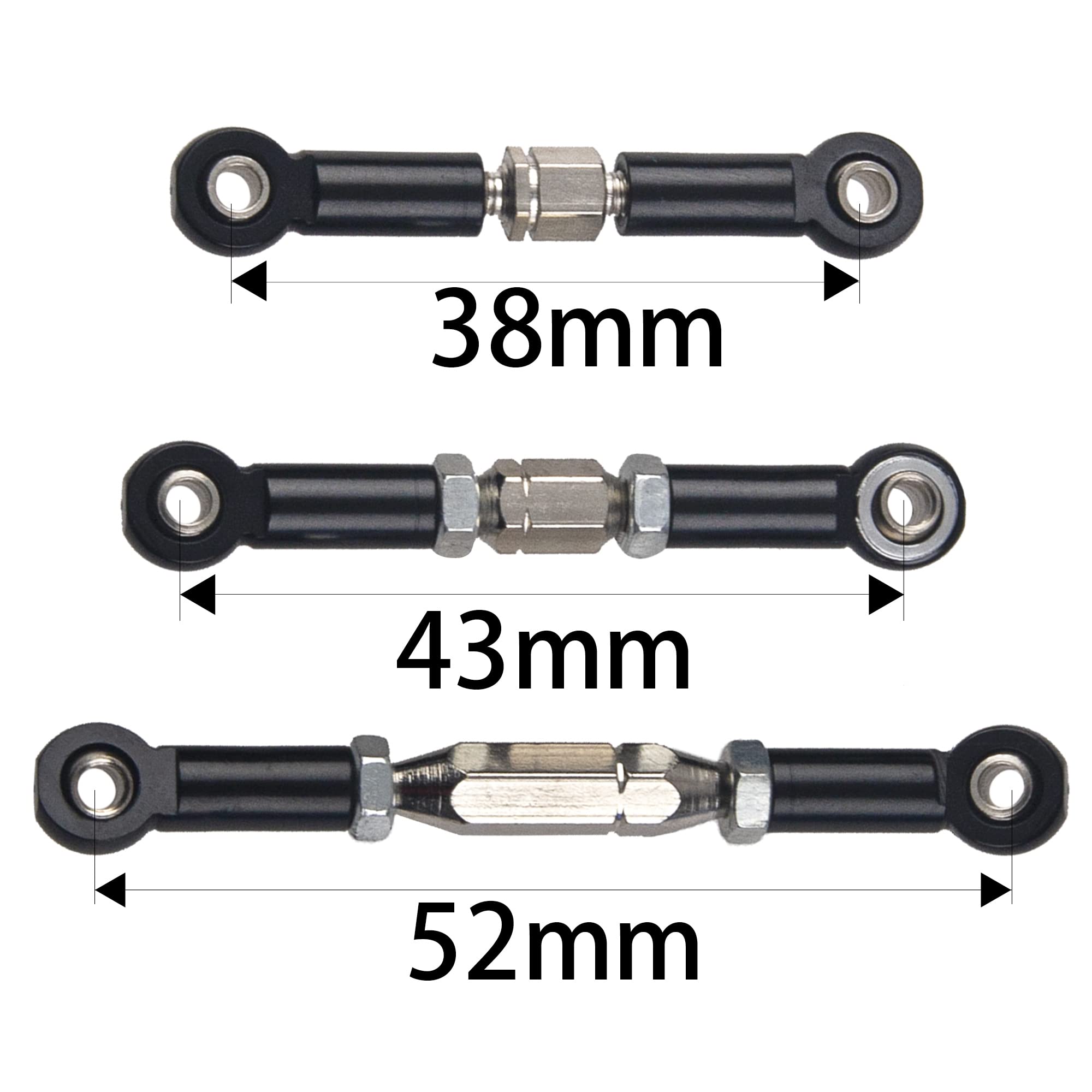 Vgoohobby Metal Adjustable Turnbuckles For MN-D90 RC Crawler – Aluminum Steering Servo Linkages & Camber Links