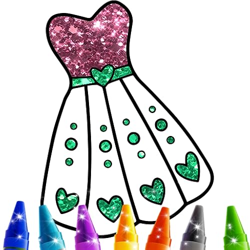 Glitter Dresses Coloring Book : Cute coloring book for kids,Great Gift for Boys & Girls