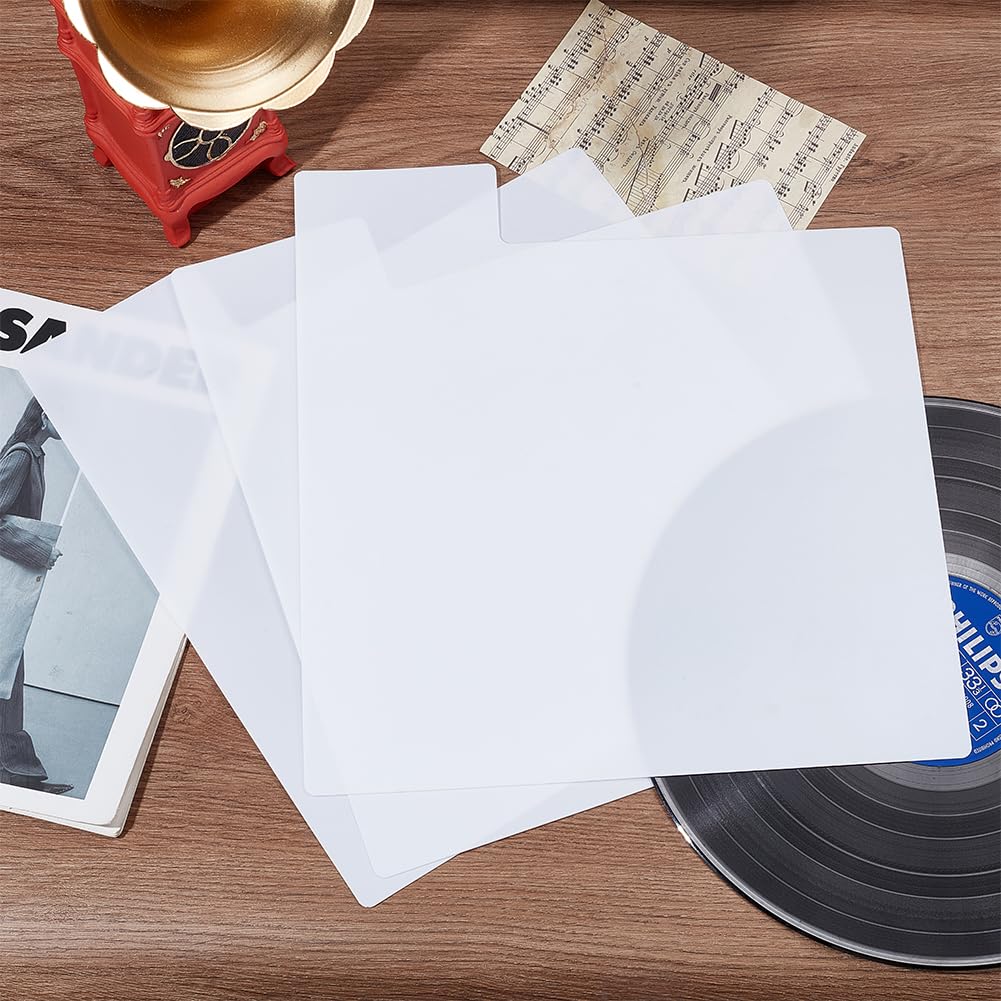BENECREAT 36 separatore Disco Vinile Divisori Album Plastica 32 x 35 cm Etichette Scaffale Organizzazione Stoccaggio Bianco